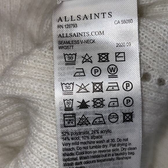 All Saints White Wool Alpaca Sweater L - Picture 8 of 9